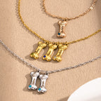 ART FUREVER custom pet jewelry - personalized engraved silver bone shaped necklace - pet name charm and minimalistic design