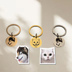 ART FUREVER - custom pet jewelry - personalized engraved silver keychain - pet name charm and minimalistic design