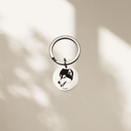 ART FUREVER - custom pet jewelry - personalized engraved silver keychain - pet name charm and minimalistic design