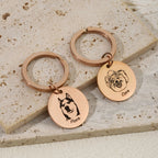 ART FUREVER - custom pet jewelry - personalized engraved silver keychain - pet name charm and minimalistic design