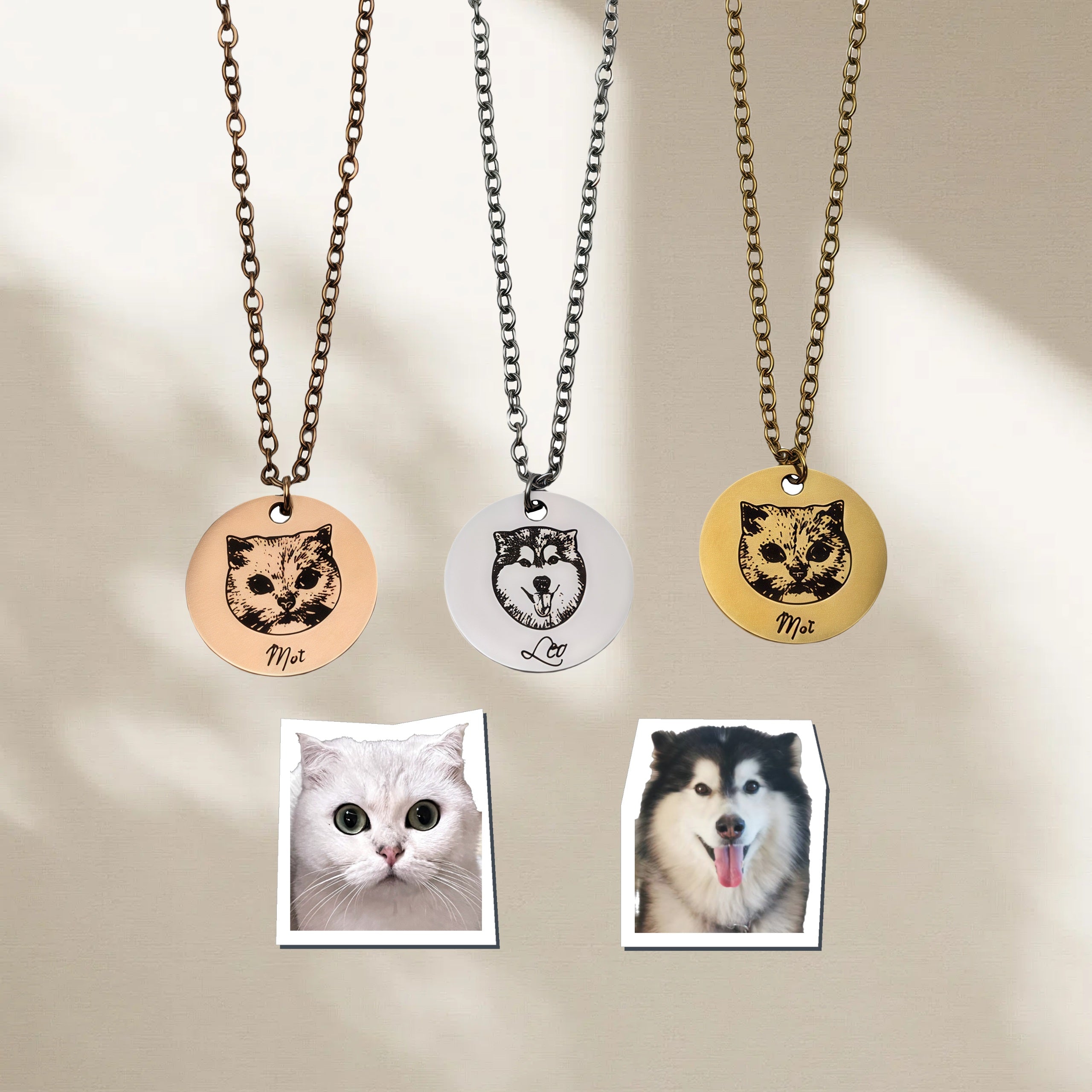 ART FUREVER - custom pet jewelry - personalized engraved silver necklace - pet name charm and minimalistic design