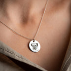 ART FUREVER - custom pet jewelry - personalized engraved silver necklace - pet name charm and minimalistic design