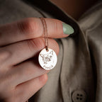 ART FUREVER - custom pet jewelry - personalized engraved silver necklace - pet name charm and minimalistic design