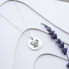 ART FUREVER - custom pet jewelry - personalized engraved silver necklace - pet name charm and minimalistic design