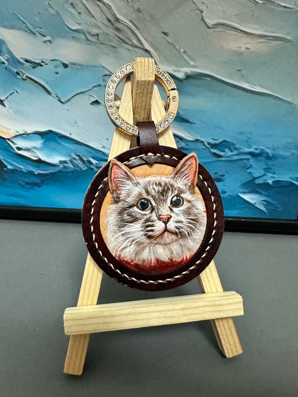 ART FUREVER - custom pet leather carving portrait - engraved vegetable-tanned leather - lifelike pet features and fine craftsmanship