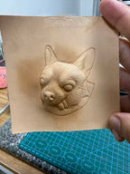 ART FUREVER - custom pet leather carving portrait - engraved vegetable-tanned leather - lifelike pet features and fine craftsmanship