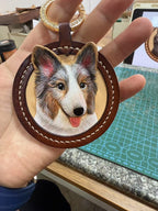 ART FUREVER - custom pet leather carving portrait - engraved vegetable-tanned leather - lifelike pet features and fine craftsmanship