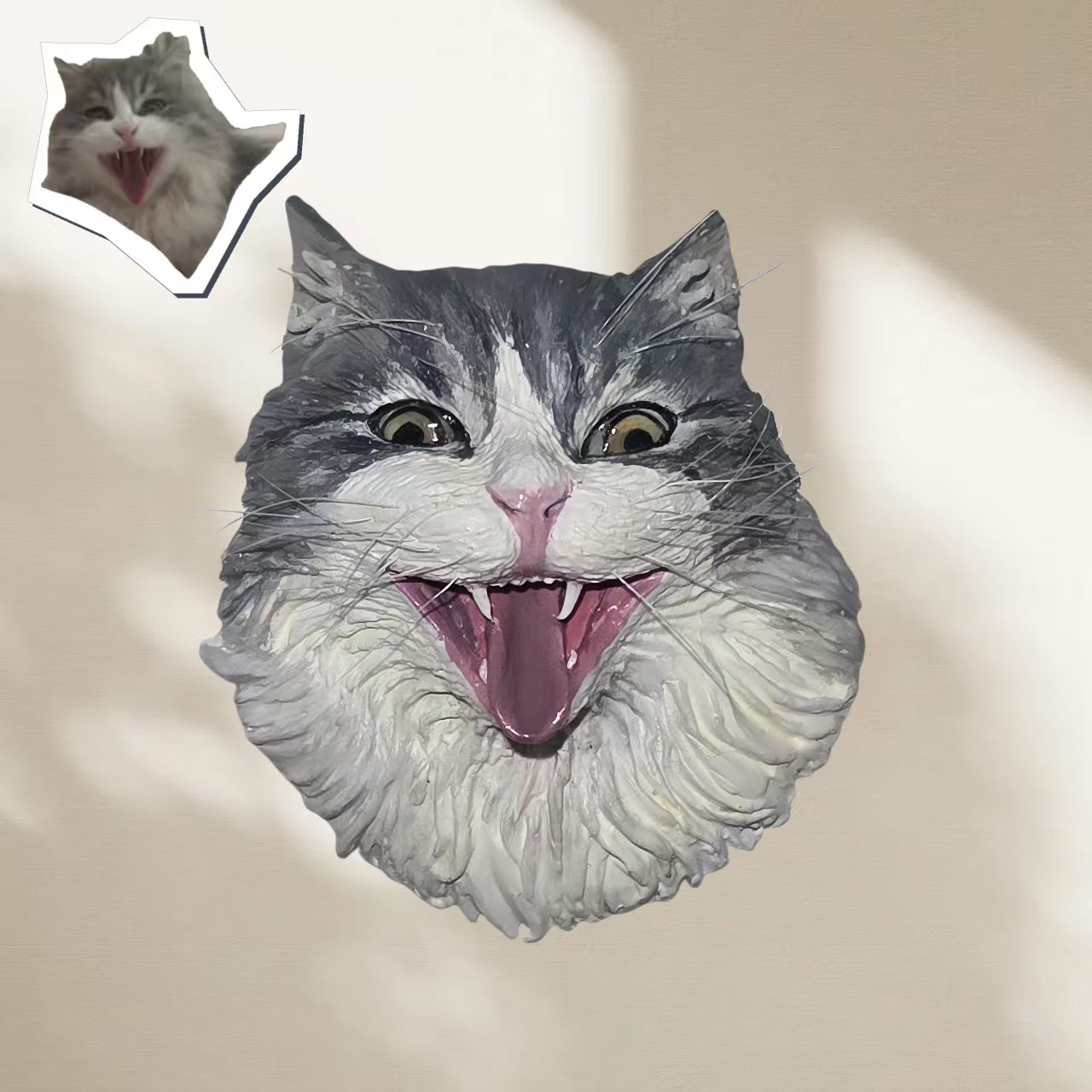 ART FUREVER - custom pet stone clay fridge magnet - personalized handmade clay pet figurine - realistic details and lifelike texture