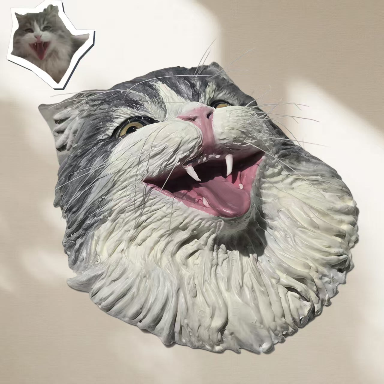 ART FUREVER - custom pet stone clay fridge magnet - personalized handmade clay pet figurine - realistic details and lifelike texture