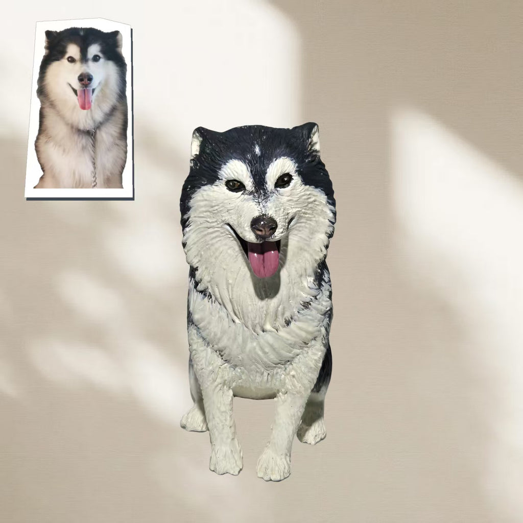 ART FUREVER - custom pet stone clay sculpture - personalized handmade clay pet figurine - realistic details and lifelike texture